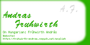 andras fruhwirth business card